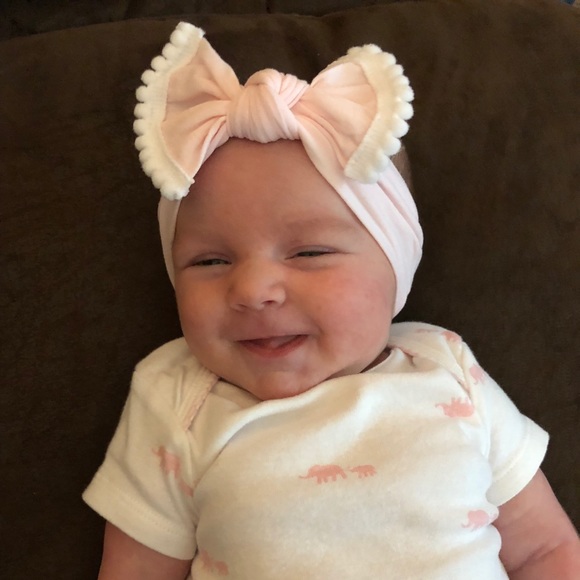 Pom Pom Trim Nylon Headwrap Set - 0-12M - Picture 3 of 3